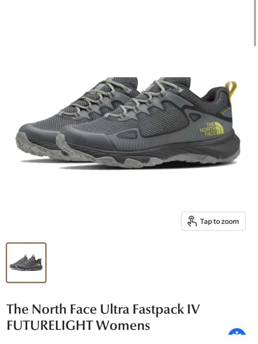 The North Face Womens Ultra Fastpack IV FUTURELIGHT - Gray with Yellow Pull